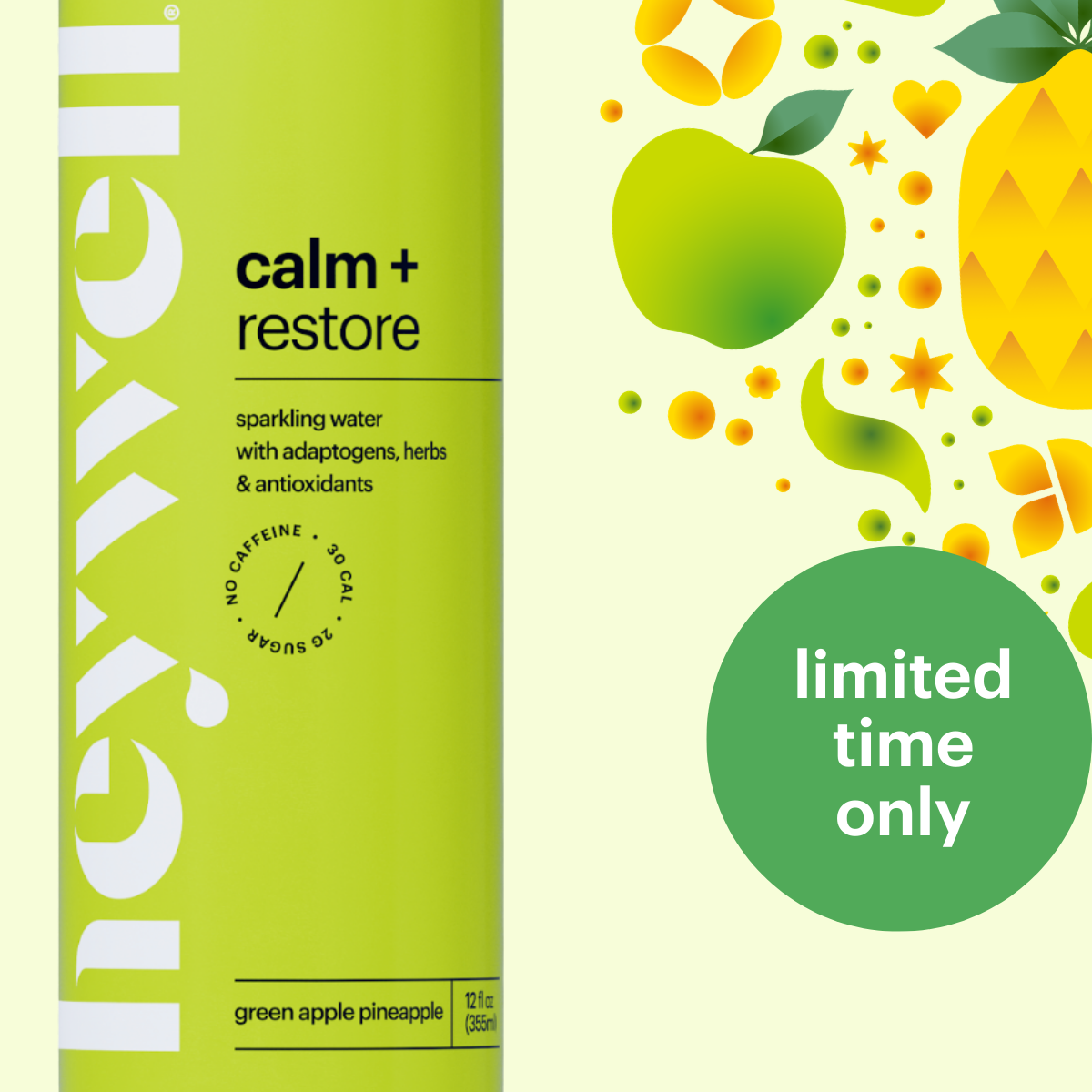 Calm + Restore Sparkling Green Apple Pineapple– heywell